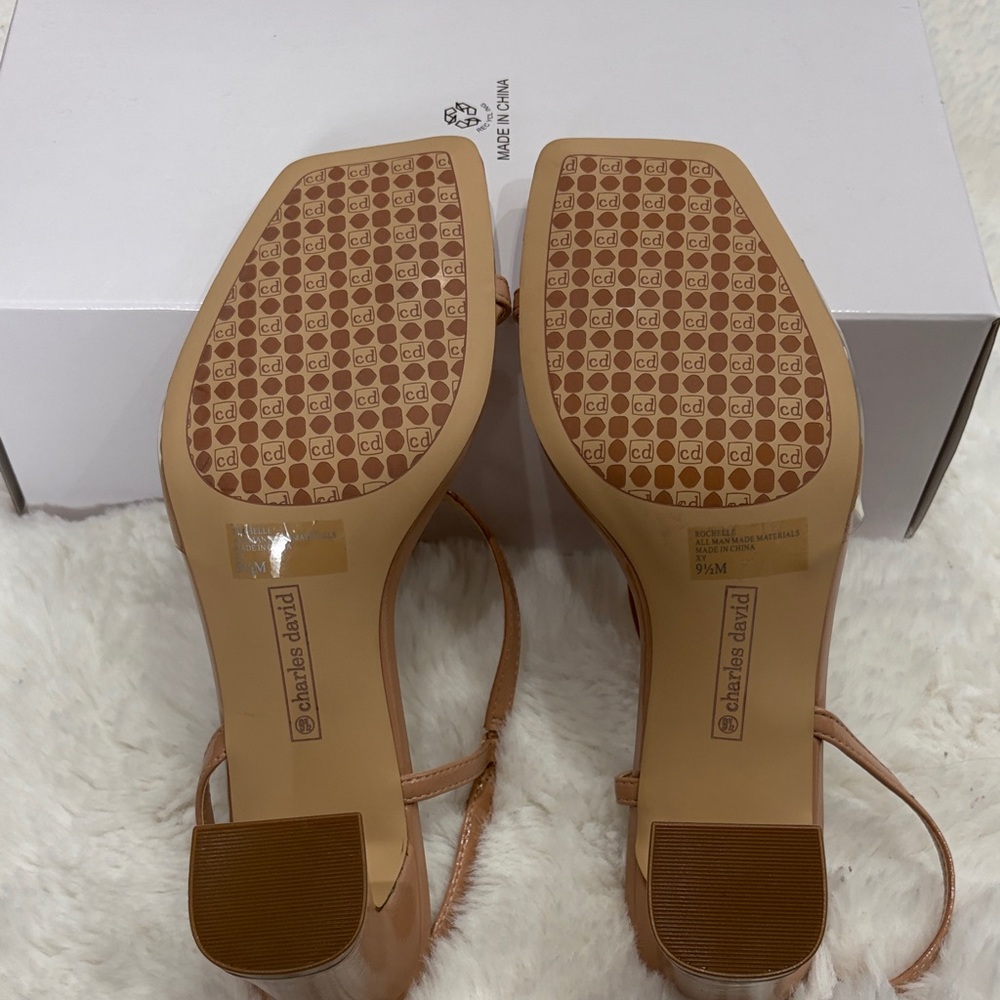 Charles David Nude Strappy Heels,size 9.5 - Picture 9 of 17